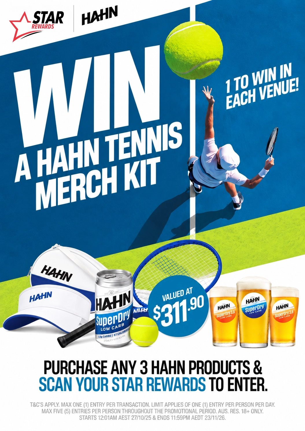 Hahn Tennis Merch giveaway promotion featuring the Australian Open